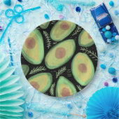 アボカドトマトサラダ緑のパターン ペーパープレート (パーティー)