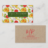 アボカドトマトサラダ緑のパターン 名刺 (正面/裏面)