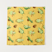 アボカドトレーニング:おもしろい水彩パターン タペストリー (正面(横))