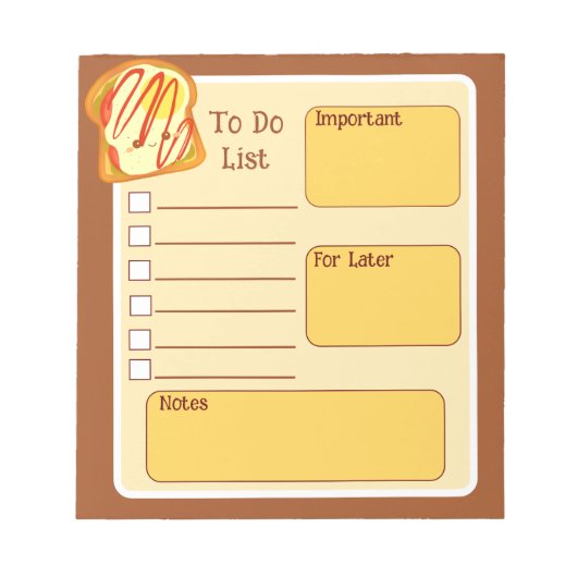 アボカドトーストと卵とトマト ノートパッド (正面)