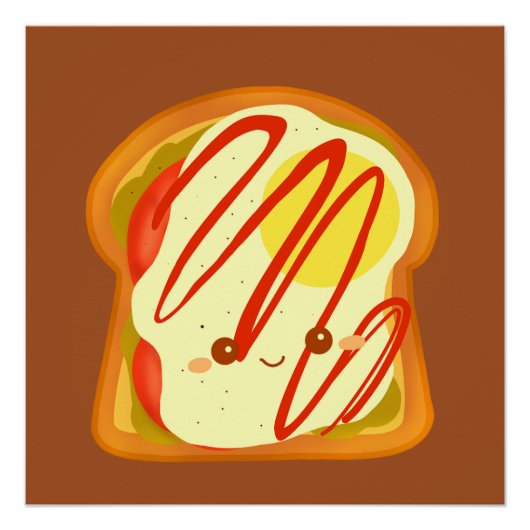 アボカドトーストと卵とトマト ポスター (正面)