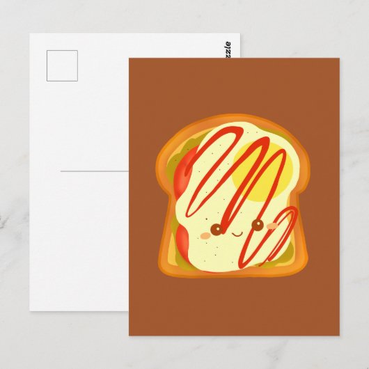 アボカドトーストと卵とトマト ポストカード (正面/裏面)