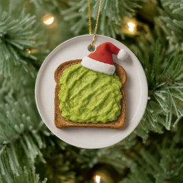 アボカドトーストの面白いクリスマスギフト セラミックオーナメント