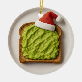 アボカドトーストの面白いクリスマスギフト セラミックオーナメント