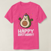 アボカドハッピーバースデーおもしろいアボカド誕生日 Tシャツ (デザイン正面)