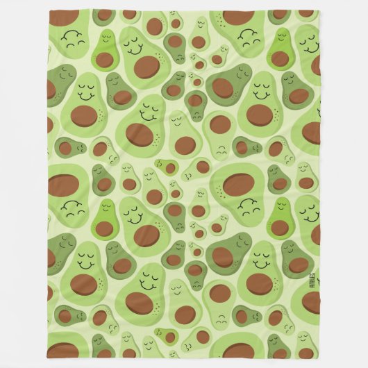 アボカドハッピーリトルアボスハラスアボカドスパターン フリースブランケット (正面)