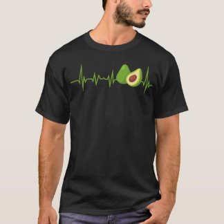 アボカドハートビートグラフィックプリントビーガンUnise Tシャツ