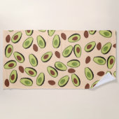 アボカドパターン ビーチタオル (正面)