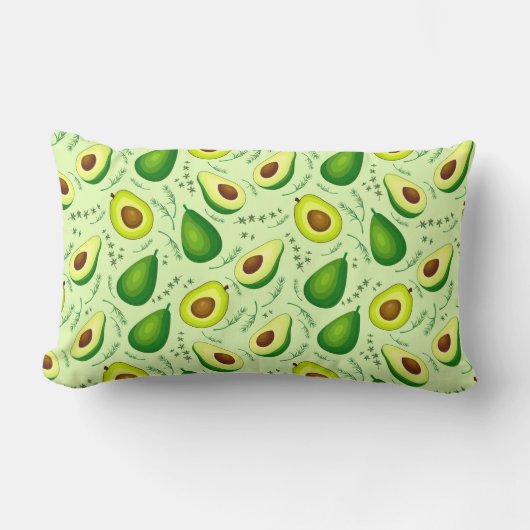 アボカドパターン ランバークッション (正面)