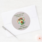 アボカドパーソナライズされたベイビーシャワー/ ラウンドシール (封筒)