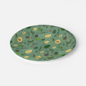 アボカドパーティーパターン ペーパープレート (アングル)