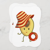 アボカドビーチガールとサンハットとスイムリング (正面/裏面)