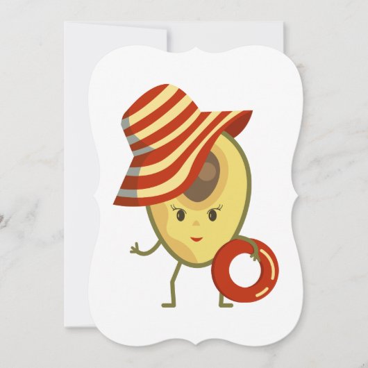 アボカドビーチガールとサンハットとスイムリング (正面)