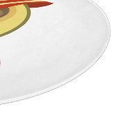 アボカドビーチガールとサンハットとスイムリング カッティングボード (角)