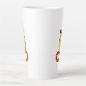 アボカドビーチガールとサンハットとスイムリング カフェラテマグ (正面)