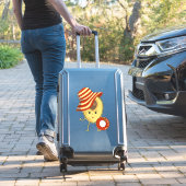 アボカドビーチガールとサンハットとスイムリング シール (スーツケースインサイチュ)