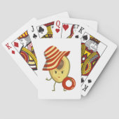 アボカドビーチガールとサンハットとスイムリング トランプ (裏面)