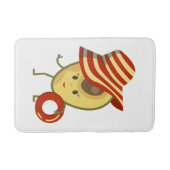 アボカドビーチガールとサンハットとスイムリング バスマット (正面)