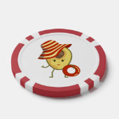 アボカドビーチガールとサンハットとスイムリング ポーカーチップ (シングル)