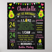 アボカドファースト誕生日黒板 ポスター (正面)