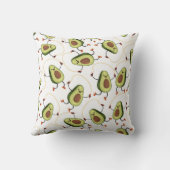 アボカドフィットネス:かわいいヴィンテージパターン クッション (裏面)