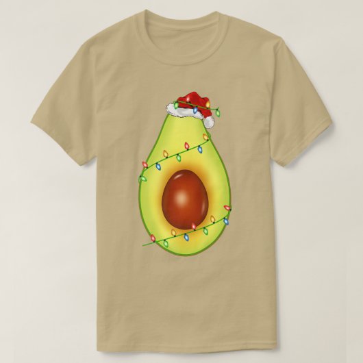 アボカドフルーツラバークリスマスサンタ・ハット・アボカドクリスム Tシャツ (デザイン正面)