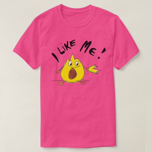 アボカドフルーツ好き私引用文ギフトアート Tシャツ (デザイン正面)