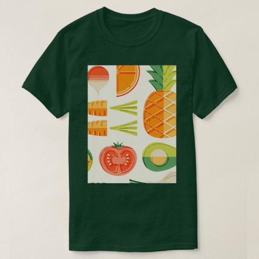 アボカドフルーツ魅力的スタイル Tシャツ (デザイン正面)