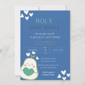 アボカドベイビーシャワー男の赤ちゃん 招待状 (正面)