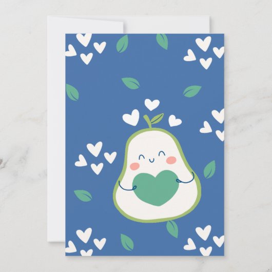 アボカドベイビーシャワー男の赤ちゃん 招待状 (裏面)