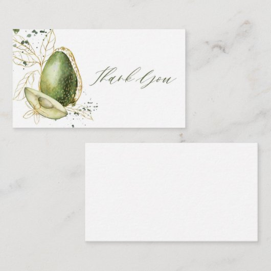 アボカドベビーシャワーサンキューカード 名刺 (正面/裏面)