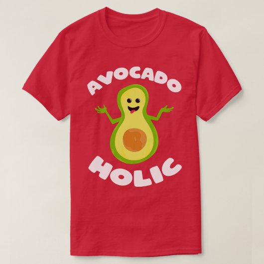 アボカドホリックおもしろいビーガン Tシャツ (デザイン正面)