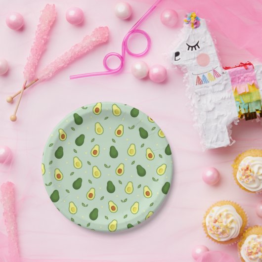 アボカドホーリーグアカモールグリーンベビーシャワー誕生日 ペーパープレート (パーティー)