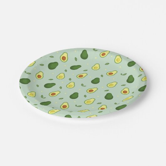 アボカドホーリーグアカモールグリーンベビーシャワー誕生日 ペーパープレート (アングル)