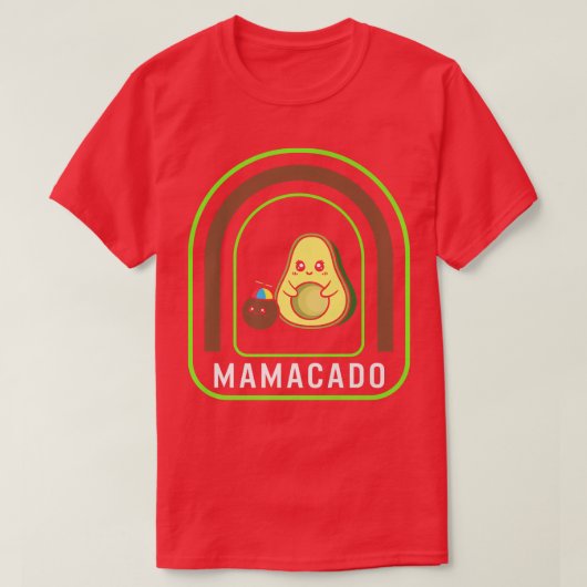 アボカドママ妊婦のカド妊娠新しい母ゲンド Tシャツ (デザイン正面)