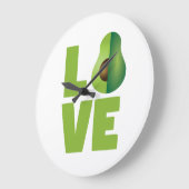 アボカドラブフードビーガンベジタリアンヘルシー ラージ壁時計 (傾斜)