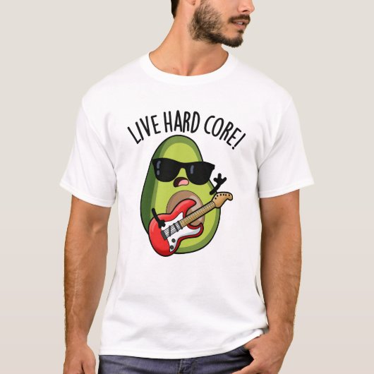 アボカドロックパロディTシャツ Live Hard Core Tシャツ (正面)