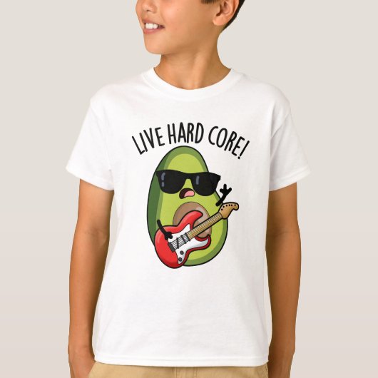 アボカドロックパロディTシャツ Live Hard Core Tシャツ (正面)