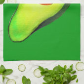 アボカド中毒グリーンかわいいアート キッチンタオル (折り畳み)