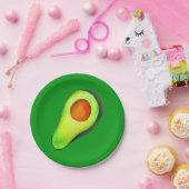 アボカド中毒グリーンかわいいアート ペーパープレート (パーティー)