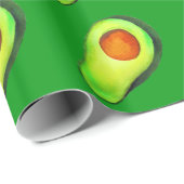 アボカド中毒グリーンかわいいアート ラッピングペーパー (ロールコーナー)