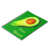 アボカド中毒 緑 かわいい アート ノートブック (左側)