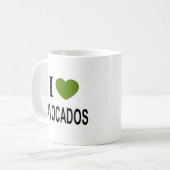 アボカド大好き グリーン ハート付き アボカド大好き アボカド愛してる 私はハ コーヒーマグカップ (正面左)