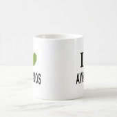 アボカド大好き グリーン ハート付き アボカド大好き アボカド愛してる 私はハ コーヒーマグカップ (中央)