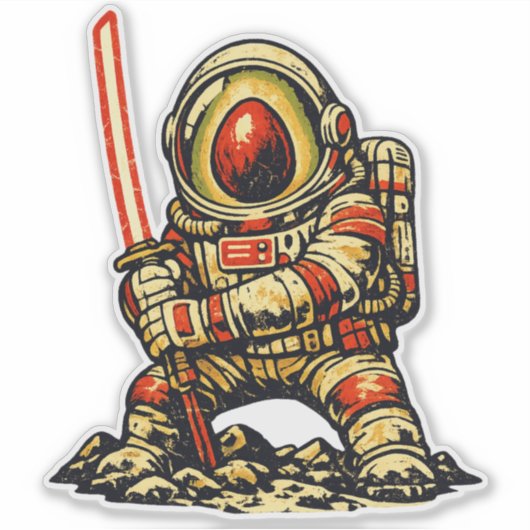 アボカド宇宙司令官 - ビンテージ・レトロSF戦争 シール (正面)
