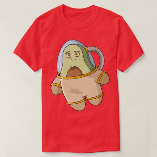 アボカド宇宙飛行士デザイン宇宙愛好家 Tシャツ (デザイン正面)