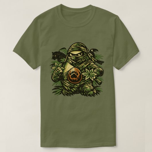 アボカド忍者 - ジャングルの影 Tシャツ (デザイン正面)