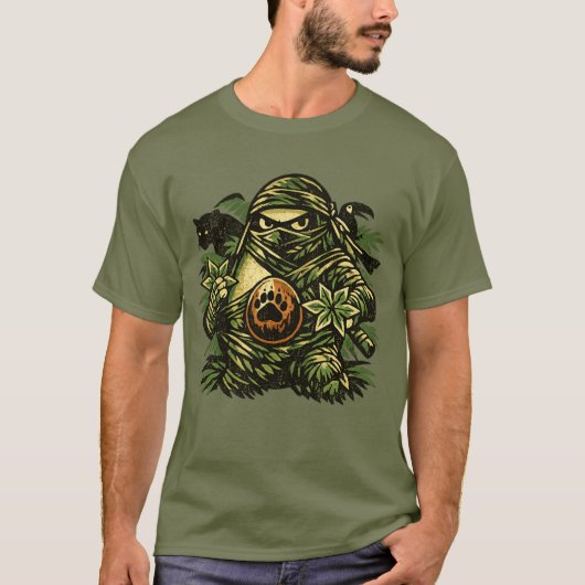 アボカド忍者 - ジャングルの影 Tシャツ (正面)