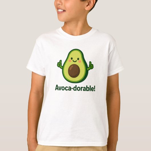 アボカド愛に溢れたグリーンアボカドデザイン Tシャツ (正面)