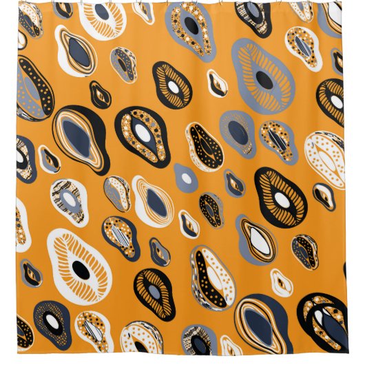 アボカド愛:オーガニックヴィンテージスタイル シャワーカーテン (正面)